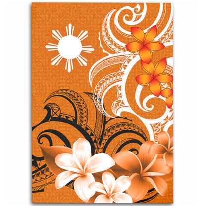 Philippines Filipinos Area Rug Polynesian Floral Spirit Orange