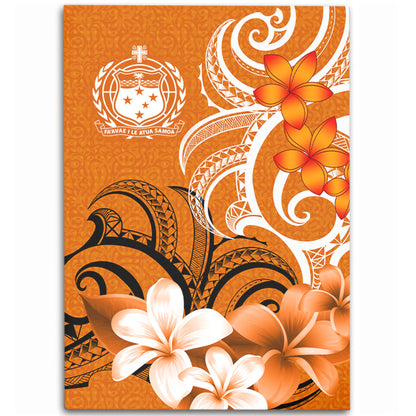 Samoa Area Rug Polynesian Floral Spirit Orange