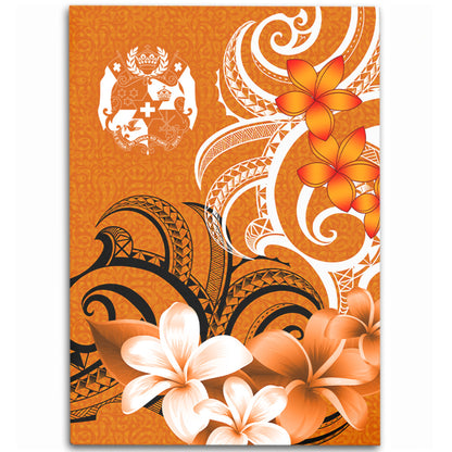 Tonga Area Rug Polynesian Floral Spirit Orange