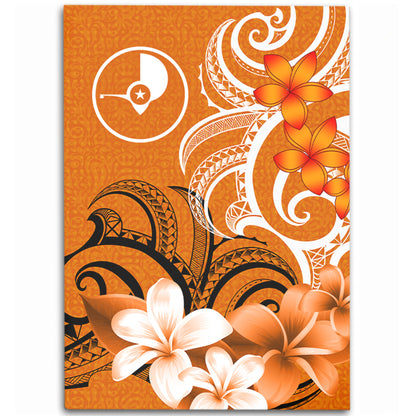Yap State Area Rug Polynesian Floral Spirit Orange