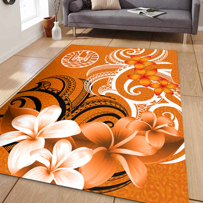 Tahiti Area Rug Polynesian Floral Spirit Orange