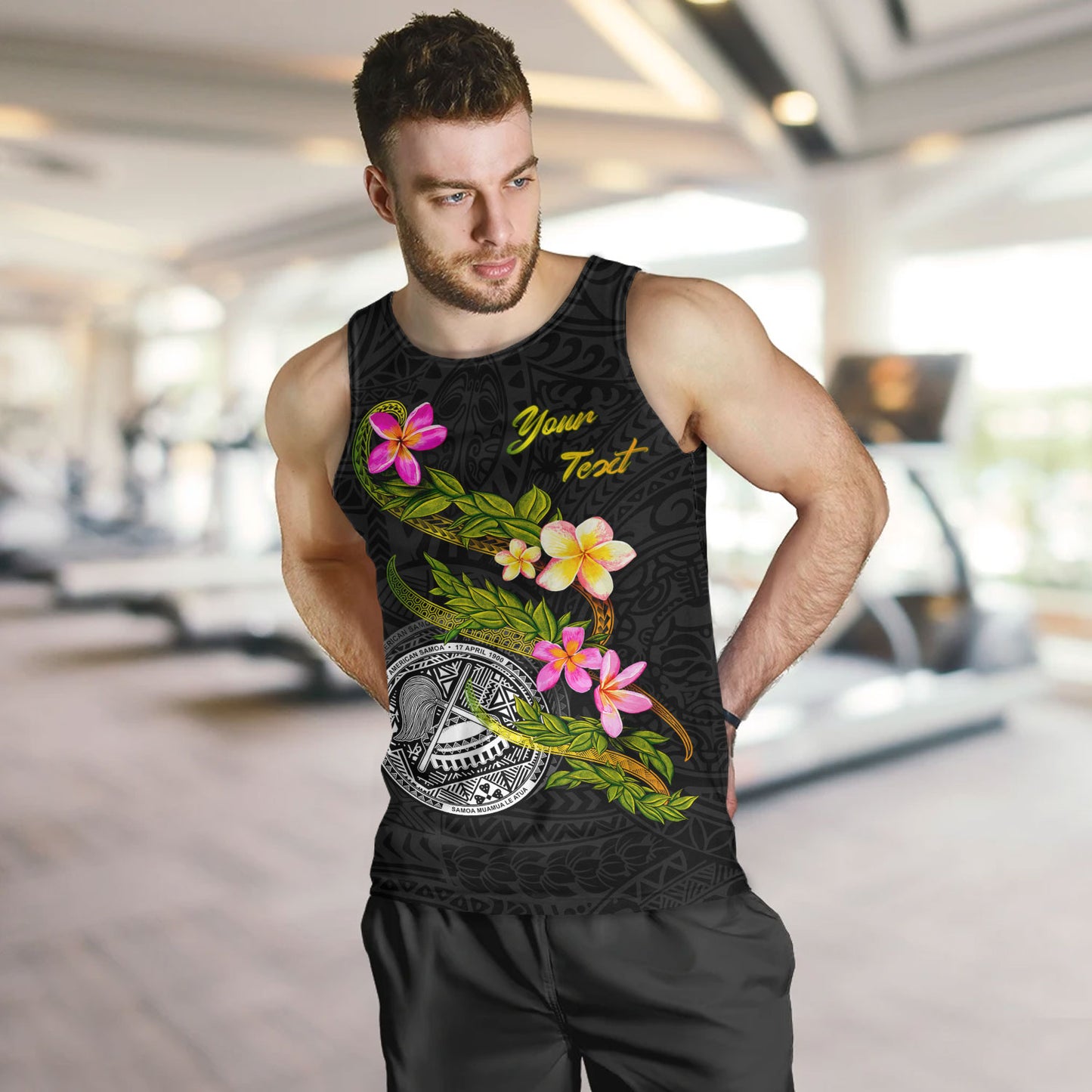 American Samoa Tank Top Custom Plumeria Tribal