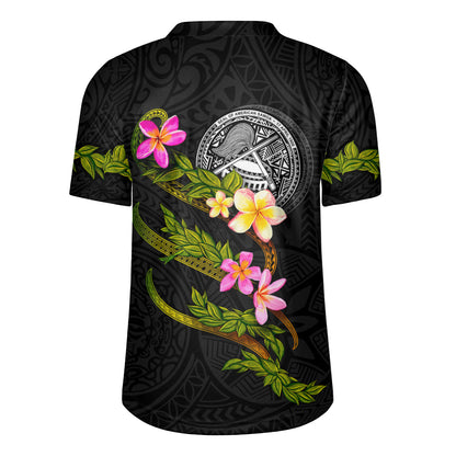 American Samoa Rugby Jersey Custom Plumeria Tribal