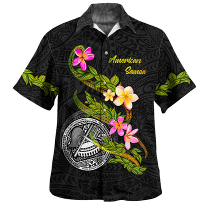 American Samoa Hawaiian Shirt Custom Plumeria Tribal