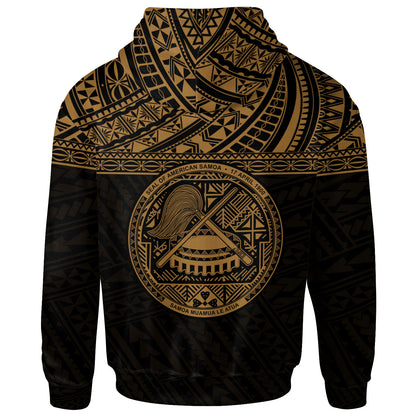American Samoa All Over Custom Personalised Hoodie - Polynesian Gold