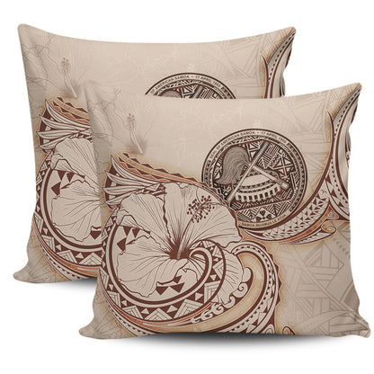 American Samoa Pillow Cover Hibiscus Flower Vintage Style
