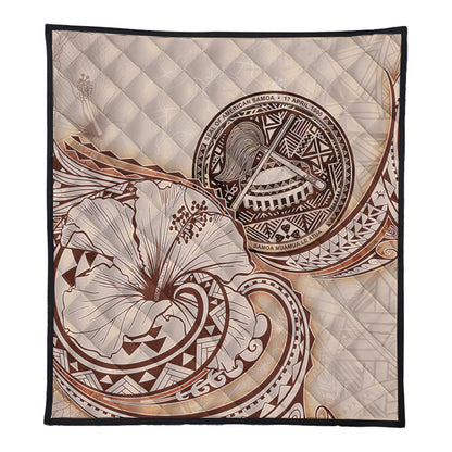 American Samoa Premium Quilt Hibiscus Flower Vintage Style