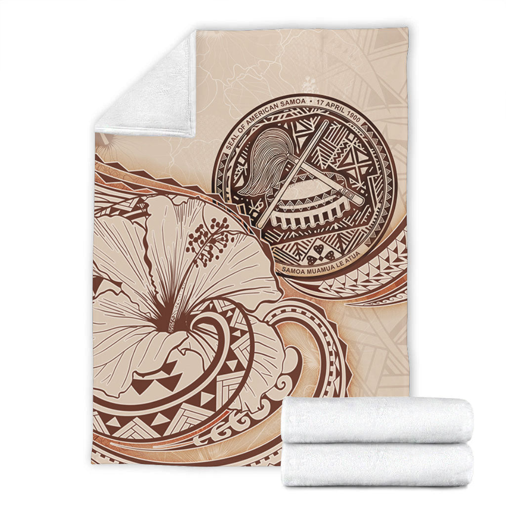 American Samoa Premium Blanket Hibiscus Flower Vintage Style