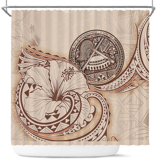 American Samoa Shower Curtain Hibiscus Flower Vintage Style