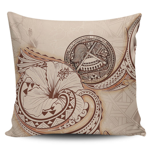 American Samoa Pillow Cover Hibiscus Flower Vintage Style