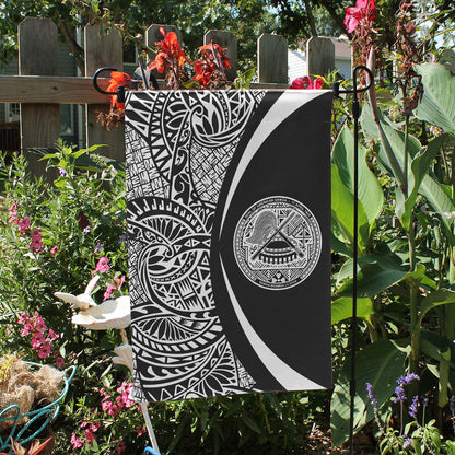 American Samoa Garden Flag Lauhala Circle White
