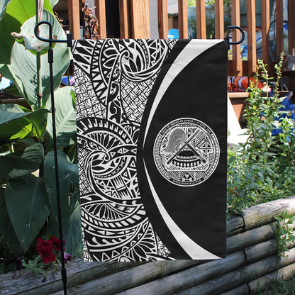 American Samoa Garden Flag Lauhala Circle White