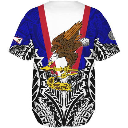 American Samoa Custom Personalised Baseball Shirt American Samoa Flag With Eagle Style