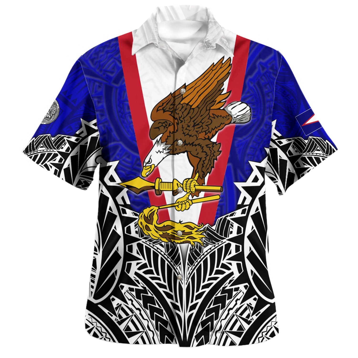 American Samoa Custom Personalised Hawaiian Shirt American Samoa Flag With Eagle Style