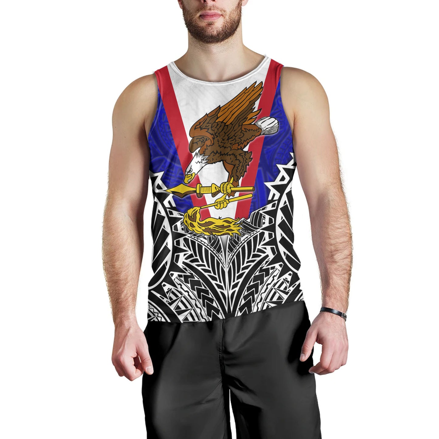 American Samoa Custom Personalised Tank Top American Samoa Flag With Eagle Style