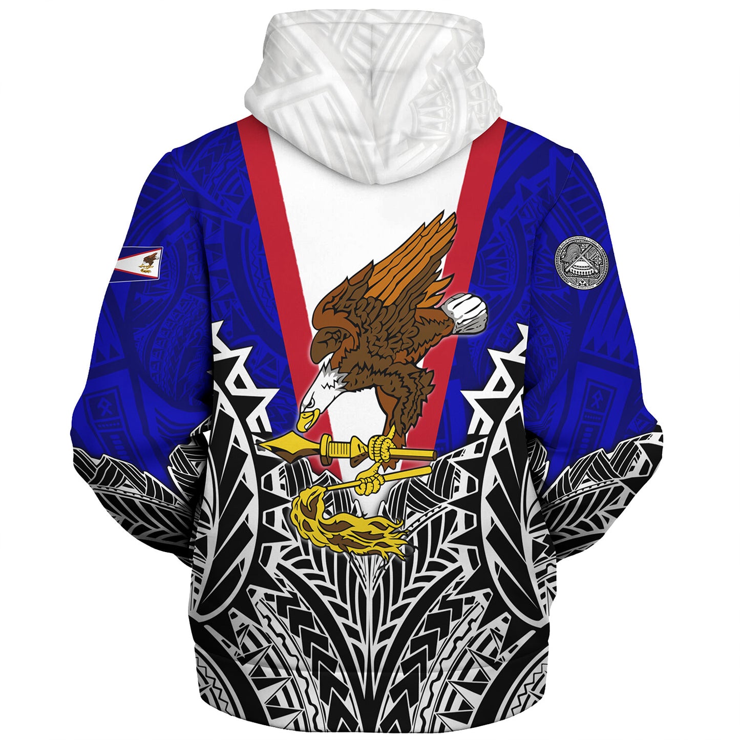 American Samoa Custom Personalised Sherpa Hoodie American Samoa Flag With Eagle Style