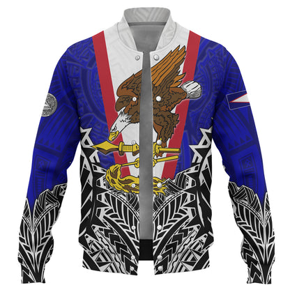 American Samoa Custom Personalised Baseball Jacket American Samoa Flag With Eagle Style