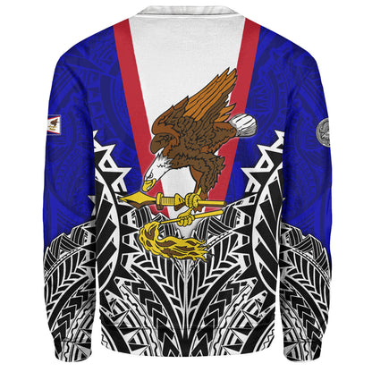 American Samoa Custom Personalised Sweatshirt American Samoa Flag With Eagle Style