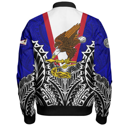 American Samoa Custom Personalised Bomber Jacket American Samoa Flag With Eagle Style