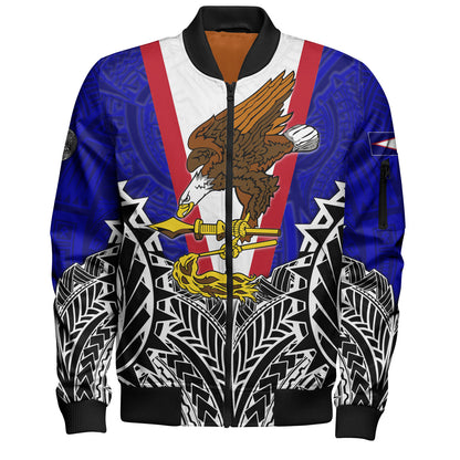 American Samoa Custom Personalised Bomber Jacket American Samoa Flag With Eagle Style