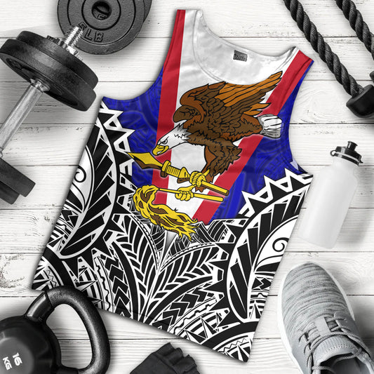 American Samoa Custom Personalised Tank Top American Samoa Flag With Eagle Style