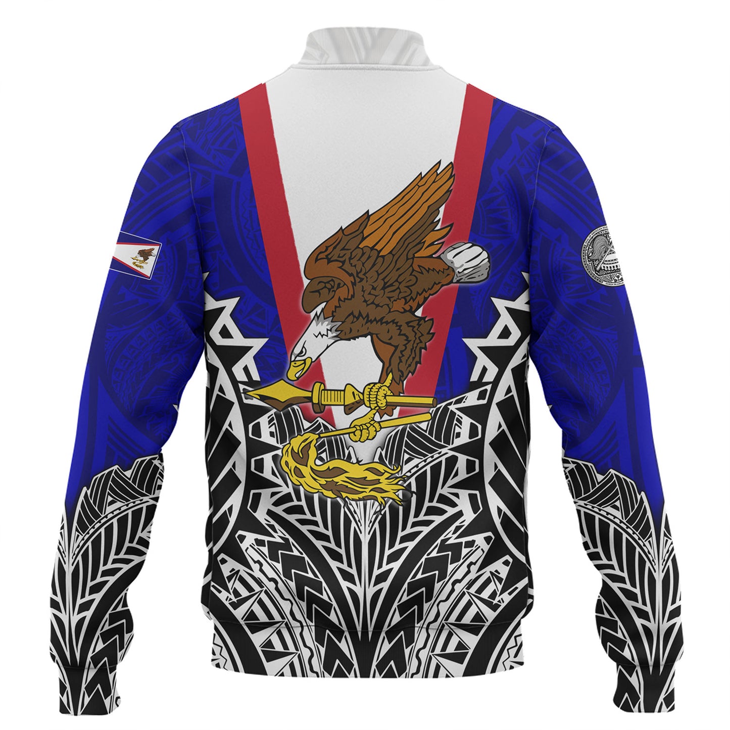 American Samoa Custom Personalised Baseball Jacket American Samoa Flag With Eagle Style