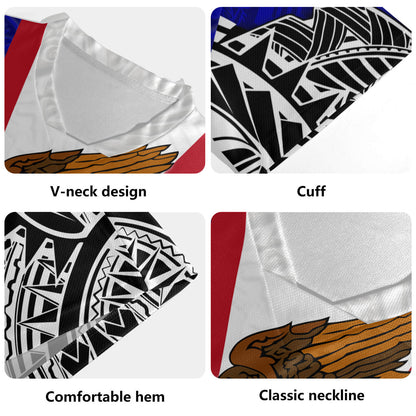American Samoa Custom Personalised Rugby Jersey American Samoa Flag With Eagle Style