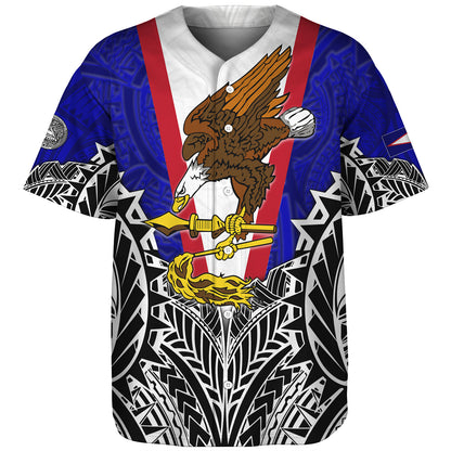 American Samoa Custom Personalised Baseball Shirt American Samoa Flag With Eagle Style