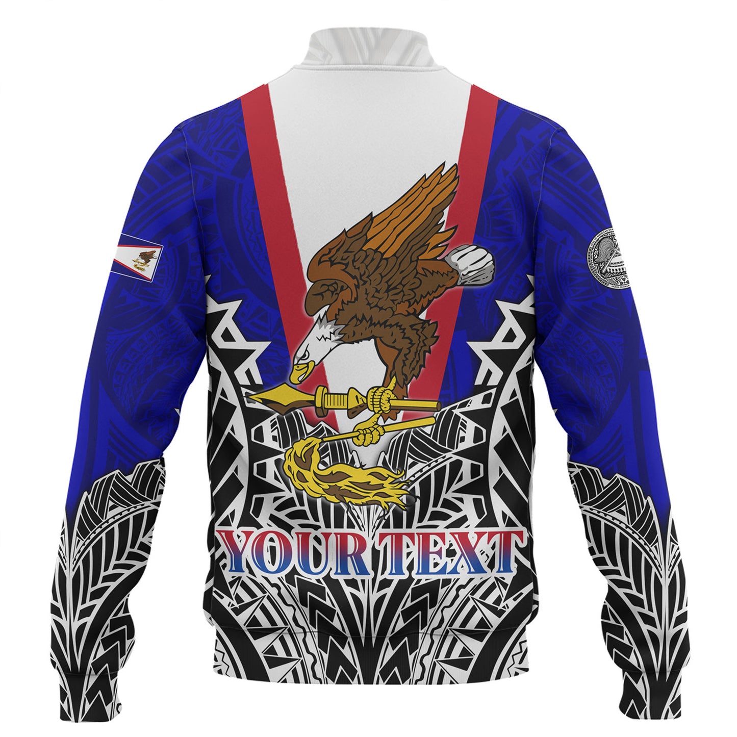 American Samoa Custom Personalised Baseball Jacket American Samoa Flag With Eagle Style