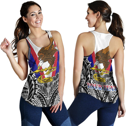 American Samoa Custom Personalised Women Tank American Samoa Flag With Eagle Style