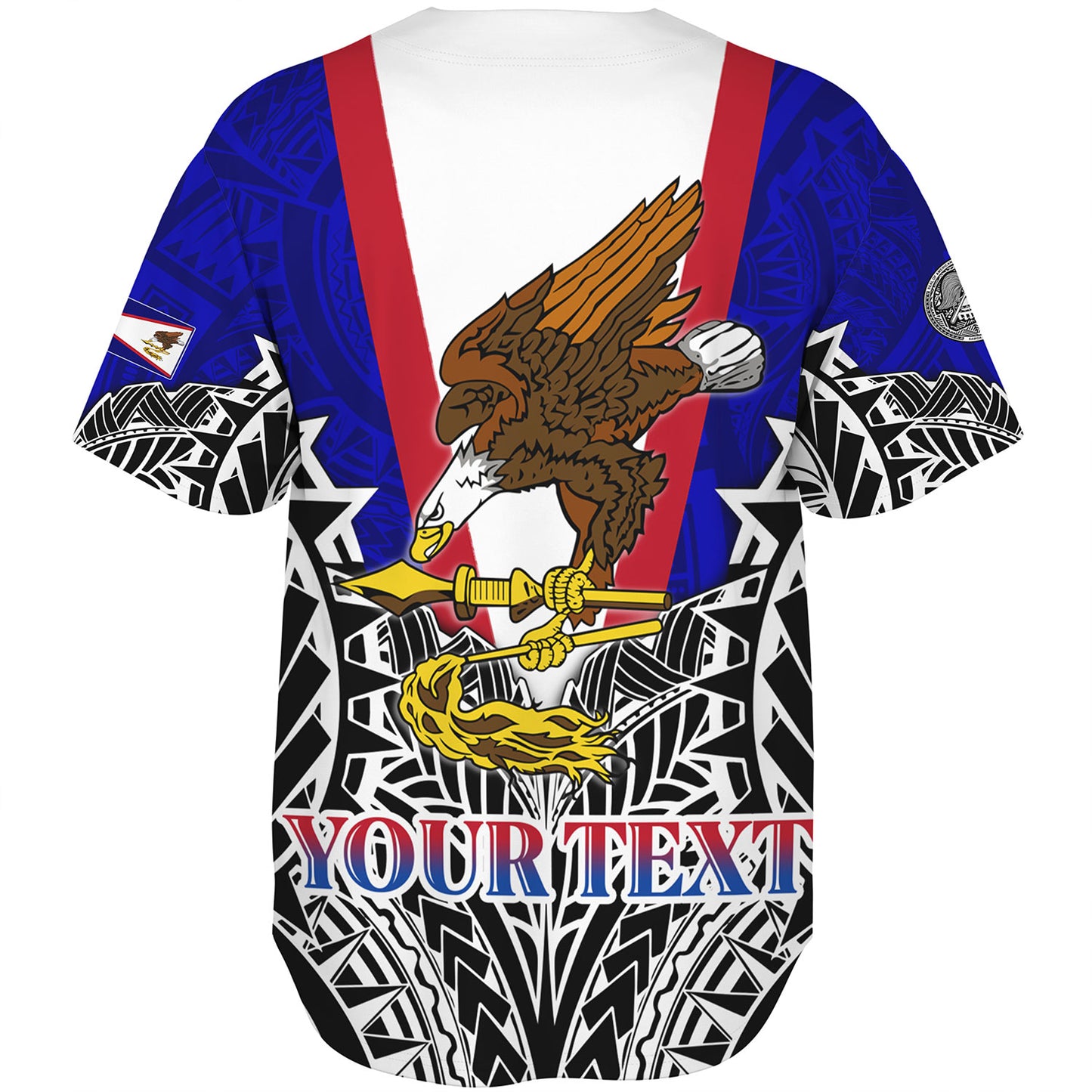 American Samoa Custom Personalised Baseball Shirt American Samoa Flag With Eagle Style