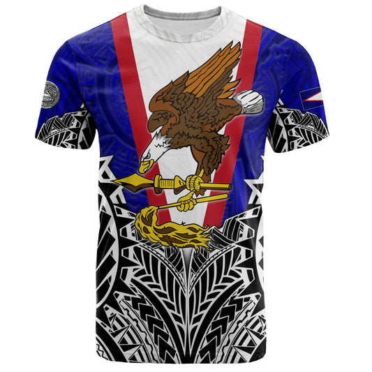 American Samoa Custom Personalised T-Shirt American Samoa Flag With Eagle Style