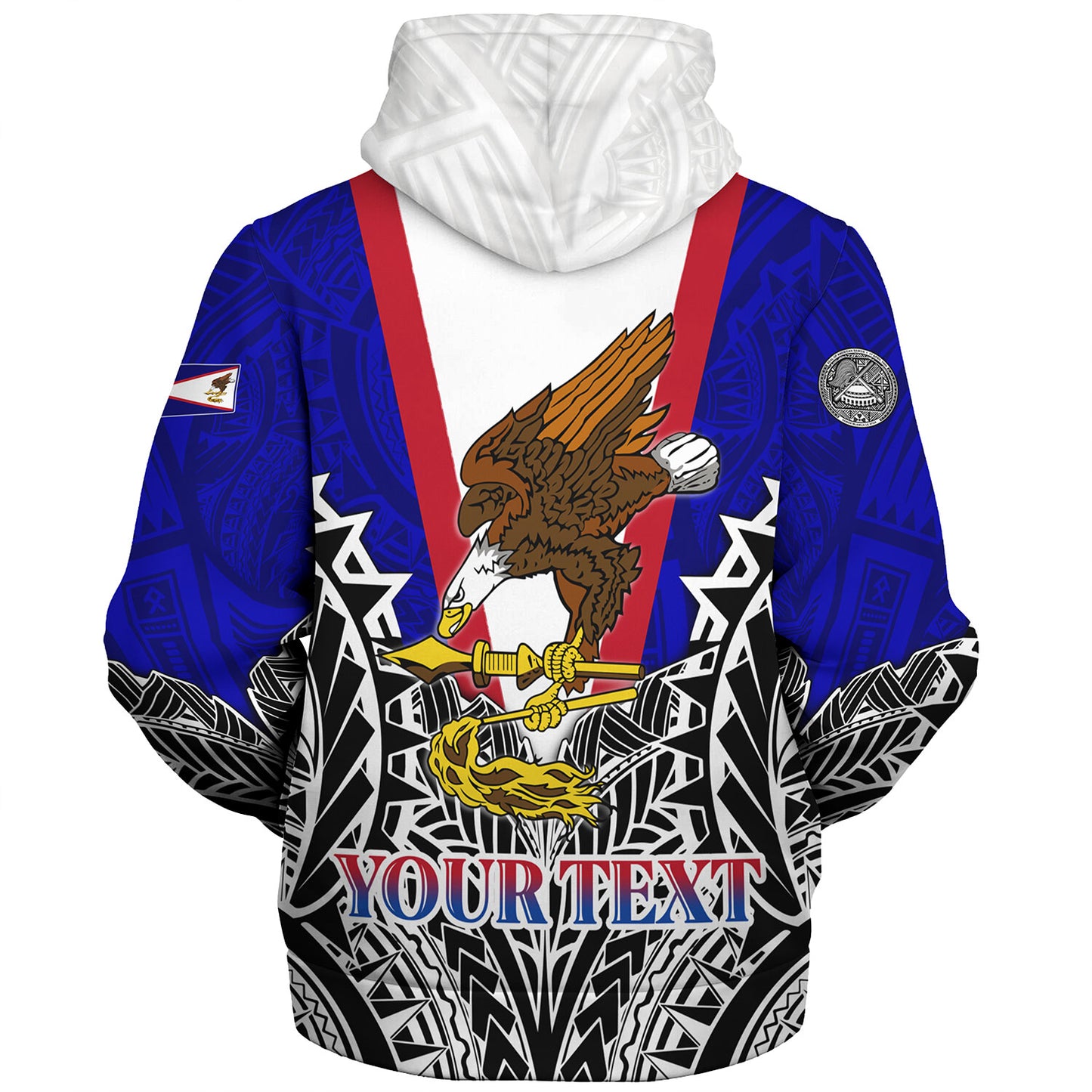 American Samoa Custom Personalised Sherpa Hoodie American Samoa Flag With Eagle Style