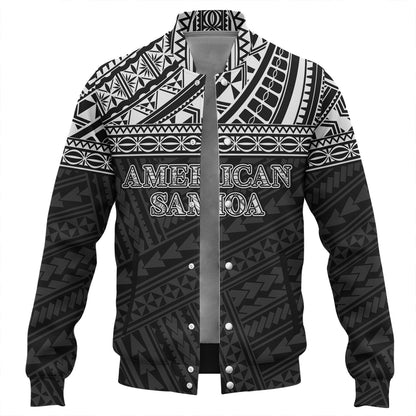 American Samoa Baseball Jacket Custom Polynesian Black Version