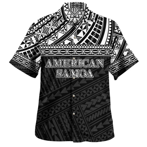 American Samoa Hawaiian Shirt Custom Polynesian Black Version