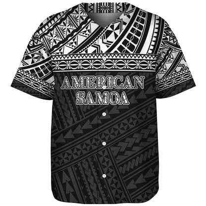 American Samoa Baseball Shirt Custom Polynesian Black Version