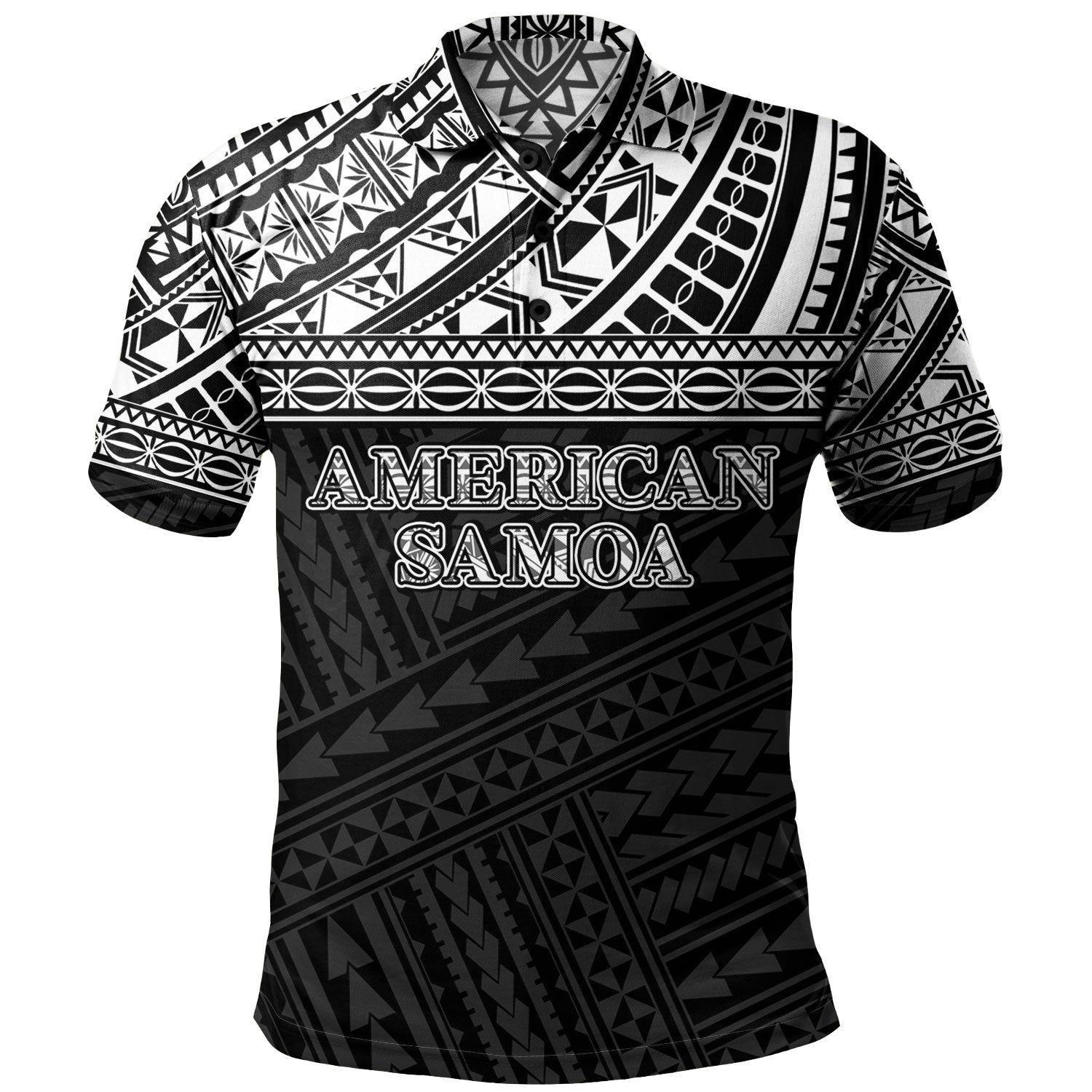 American Samoa Polo Shirt Custom Polynesian Black Version