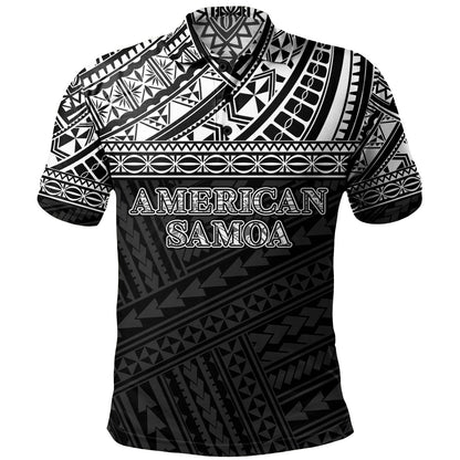 American Samoa Polo Shirt Custom Polynesian Black Version