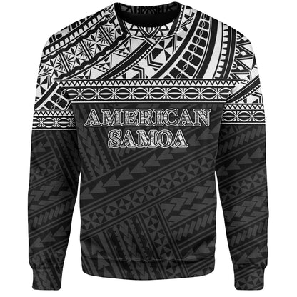 American Samoa Sweatshirt Custom Polynesian Black Version