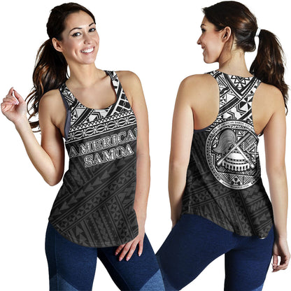 American Samoa Women Tank Custom Polynesian Black Version