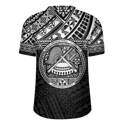 American Samoa Rugby Jersey Custom Polynesian Black Version