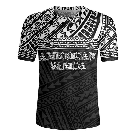American Samoa Rugby Jersey Custom Polynesian Black Version