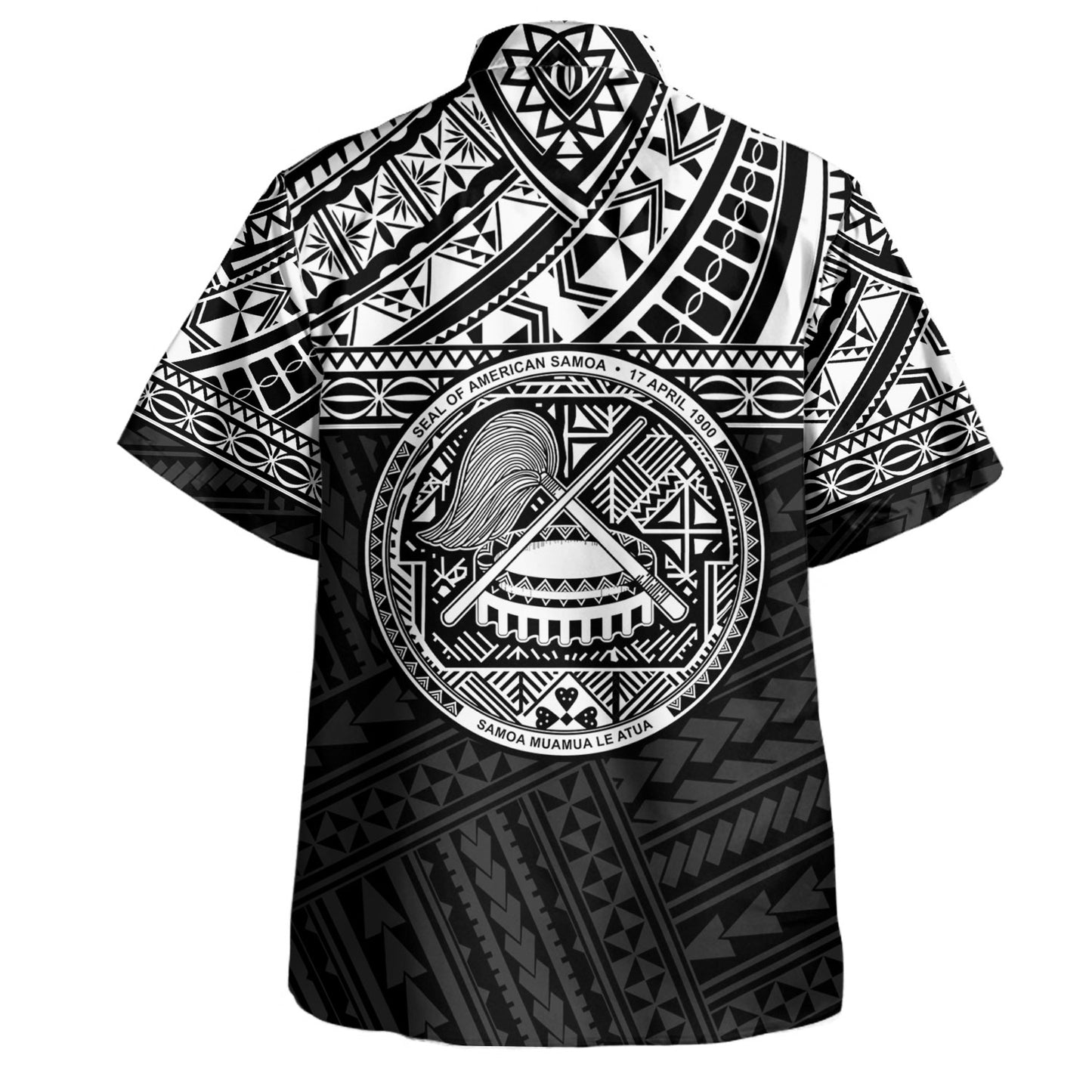 American Samoa Hawaiian Shirt Custom Polynesian Black Version