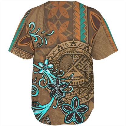 American Samoa Baseball Shirt Polynesian Pattern Motif And Teal Boar Tusk