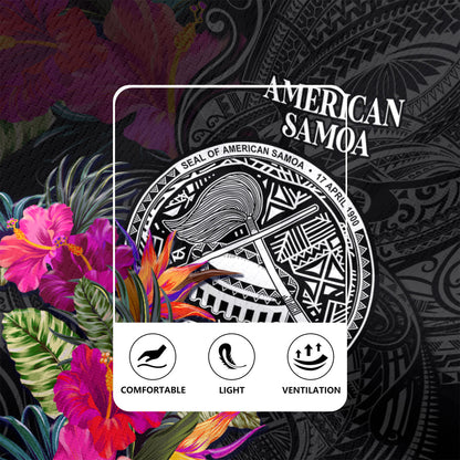 American Samoa Rugby Jersey Custom Polynesian Pattern Tropical Floral Design