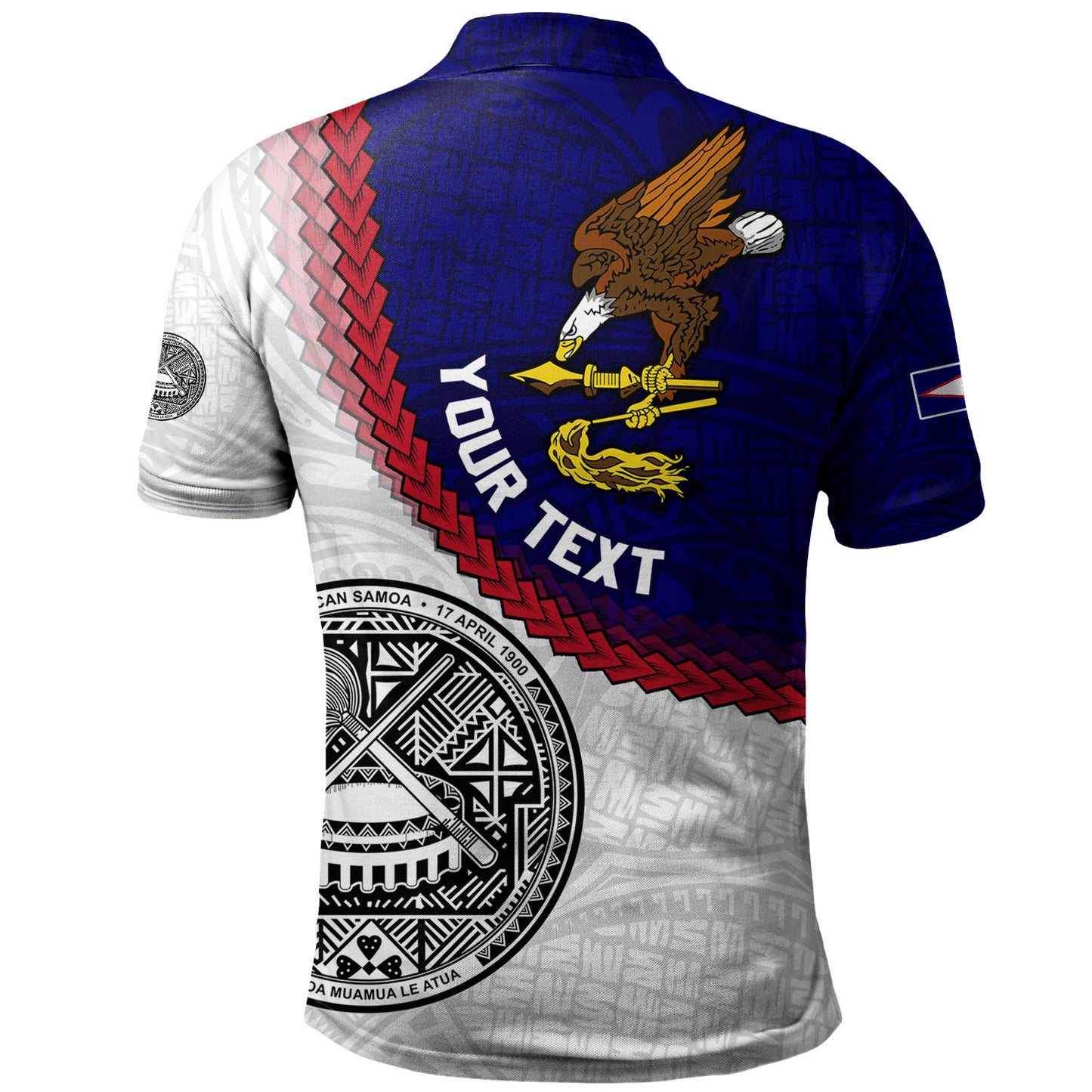 American Samoa Polo Shirt Custom Polynesian Tradition Seal Flag Color