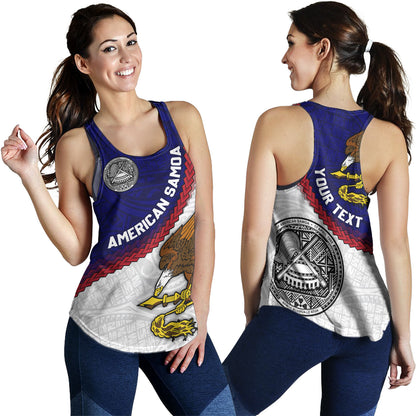 American Samoa Women Tank Custom Polynesian Tradition Seal Flag Color