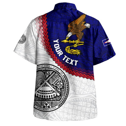 American Samoa Hawaiian Shirt Custom Polynesian Tradition Seal Flag Color