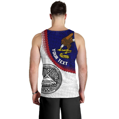 American Samoa Tank Top Custom Polynesian Tradition Seal Flag Color