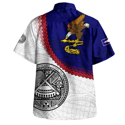 American Samoa Hawaiian Shirt Custom Polynesian Tradition Seal Flag Color